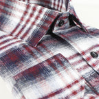 Sean Long Sleeve Checked Pocket Shirt // Burgundy + Black