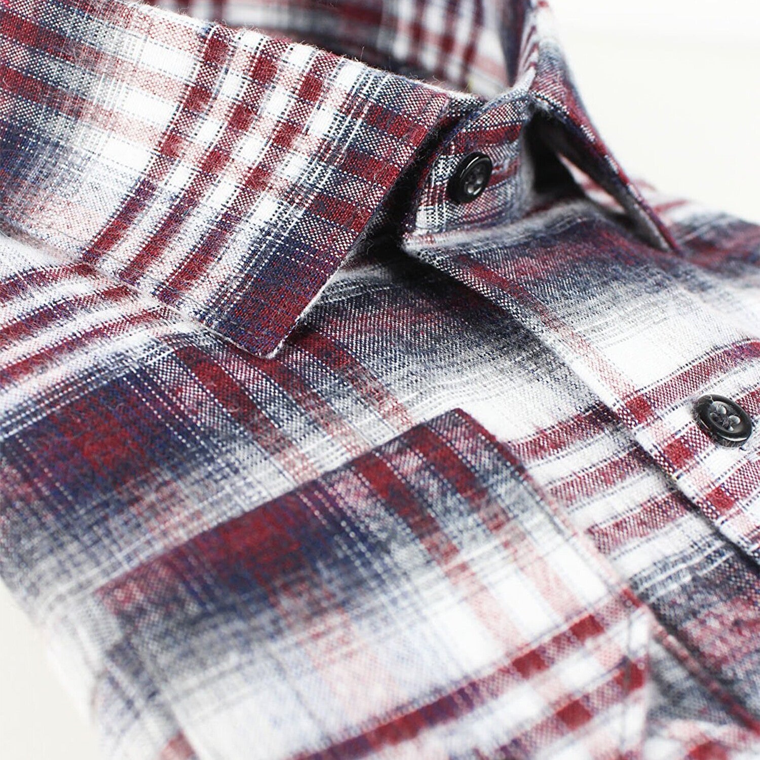Sean Long Sleeve Checked Pocket Shirt // Burgundy + Black
