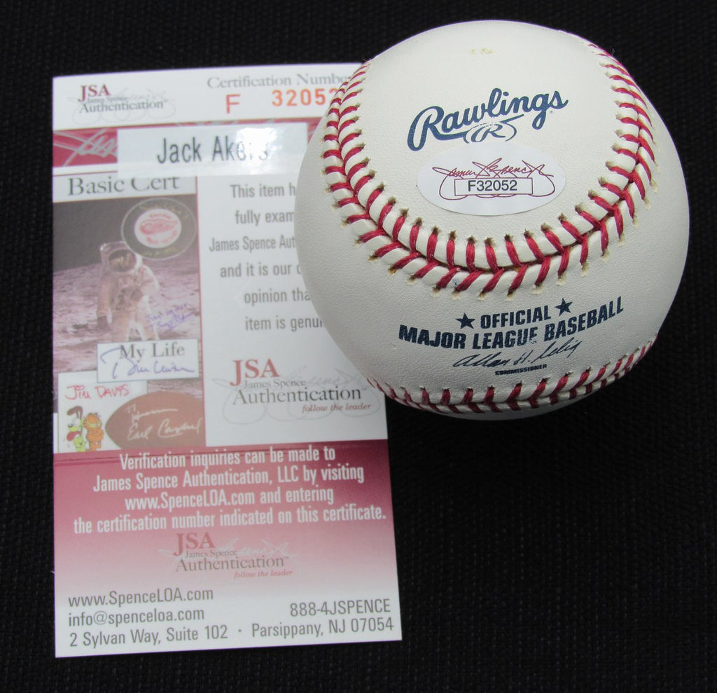 Jack Akers Signed/Auto Yankees 100th OML Baseball JSA 186697
