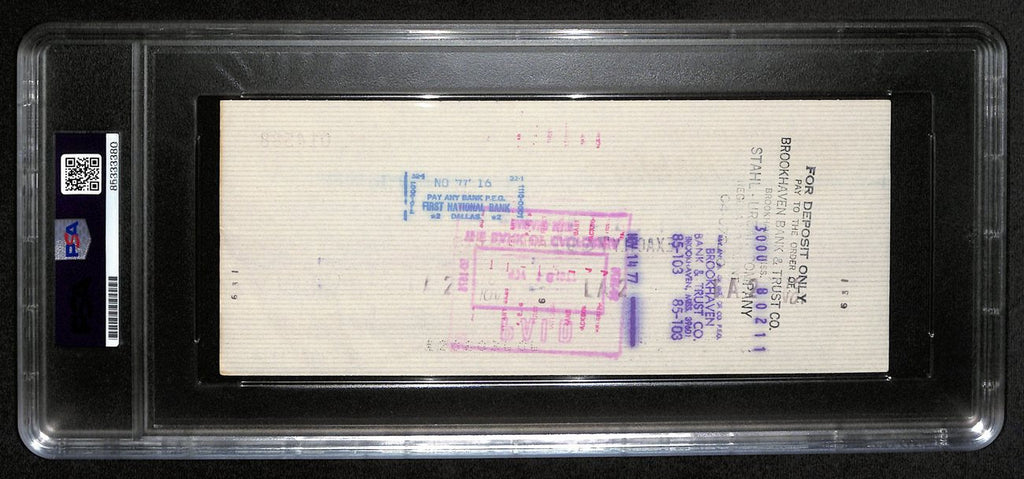 Al Davis HOF Signed/Autographed 8.5x3.5 Bank Check Raiders PSA/DNA 193227