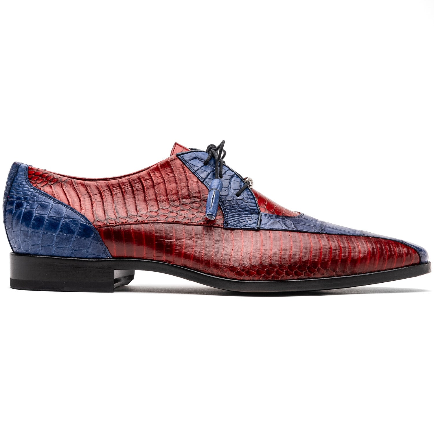 Moncalieri // Alligator + Cobra Skin Leather Oxfords // Navy + Red