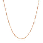 18k Rose Gold Round Oval Link Chain 1.5mm
