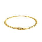 3.6mm 14k Yellow Gold Solid Curb Bracelet