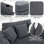 Oversized Chaise Lounger, With Pillows, Cup Holders