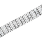 14K White Gold 4 7/8 cttw Baguette & Round Brilliant-Cut Diamond Channel- & Prong-Set Tennis Bracelet (I-J Color, I1-I2 Clarity) - Size 7.25"