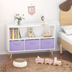 Bookcase With Collapsible Drawers, Book Display Organizer