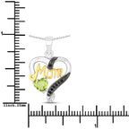 0.49 Carat Genuine Peridot and Black Spinel .925 Sterling Silver Pendant