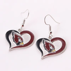 Football Team Logo Heart Earrings –  Game Day Accessories & Gift for Sports Fan