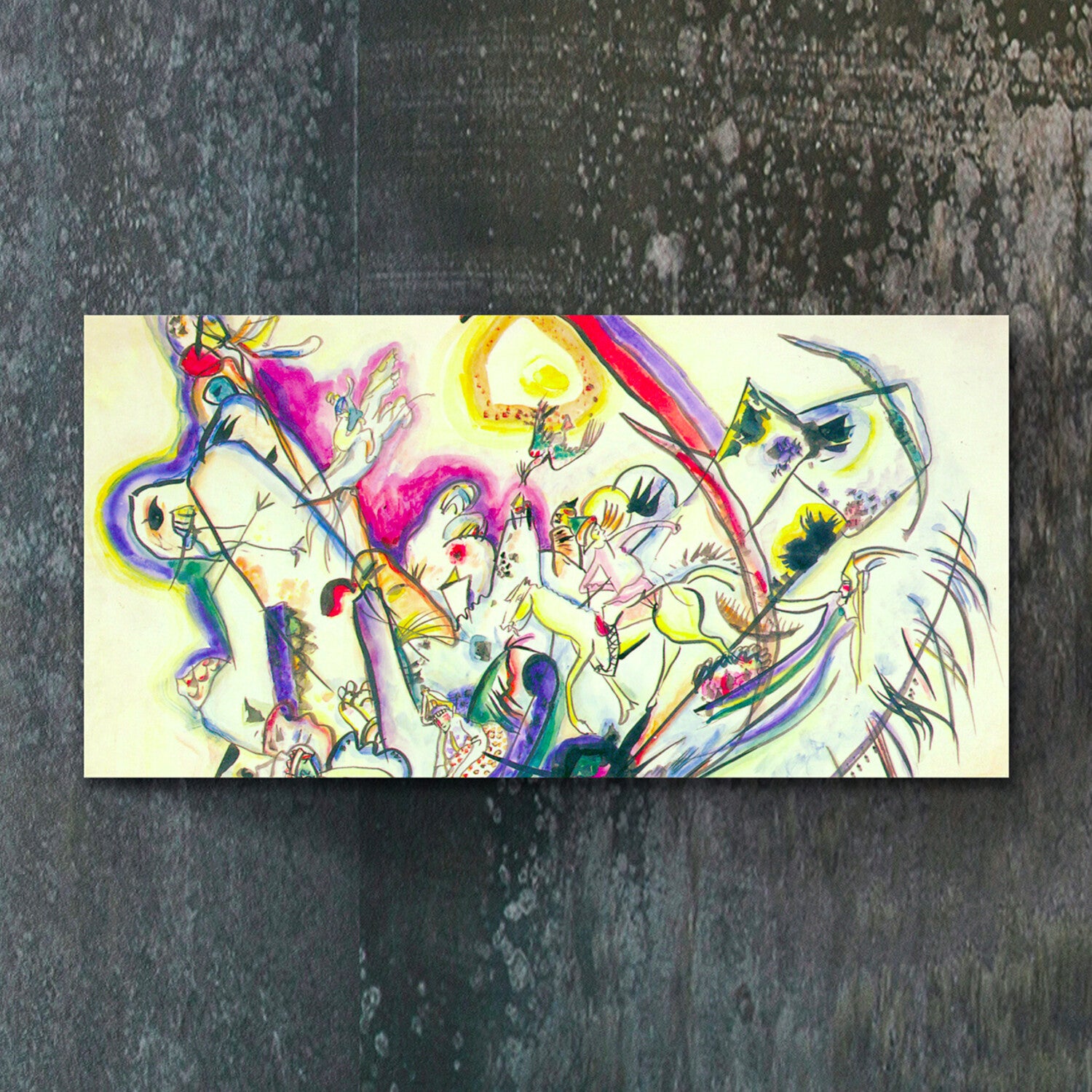 Kandinsky Series Glass Print // Horseriding Abstract