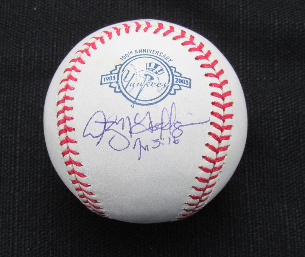 Andy McGaffigan Signed/Auto Yankees 100th OML Baseball JSA  186771