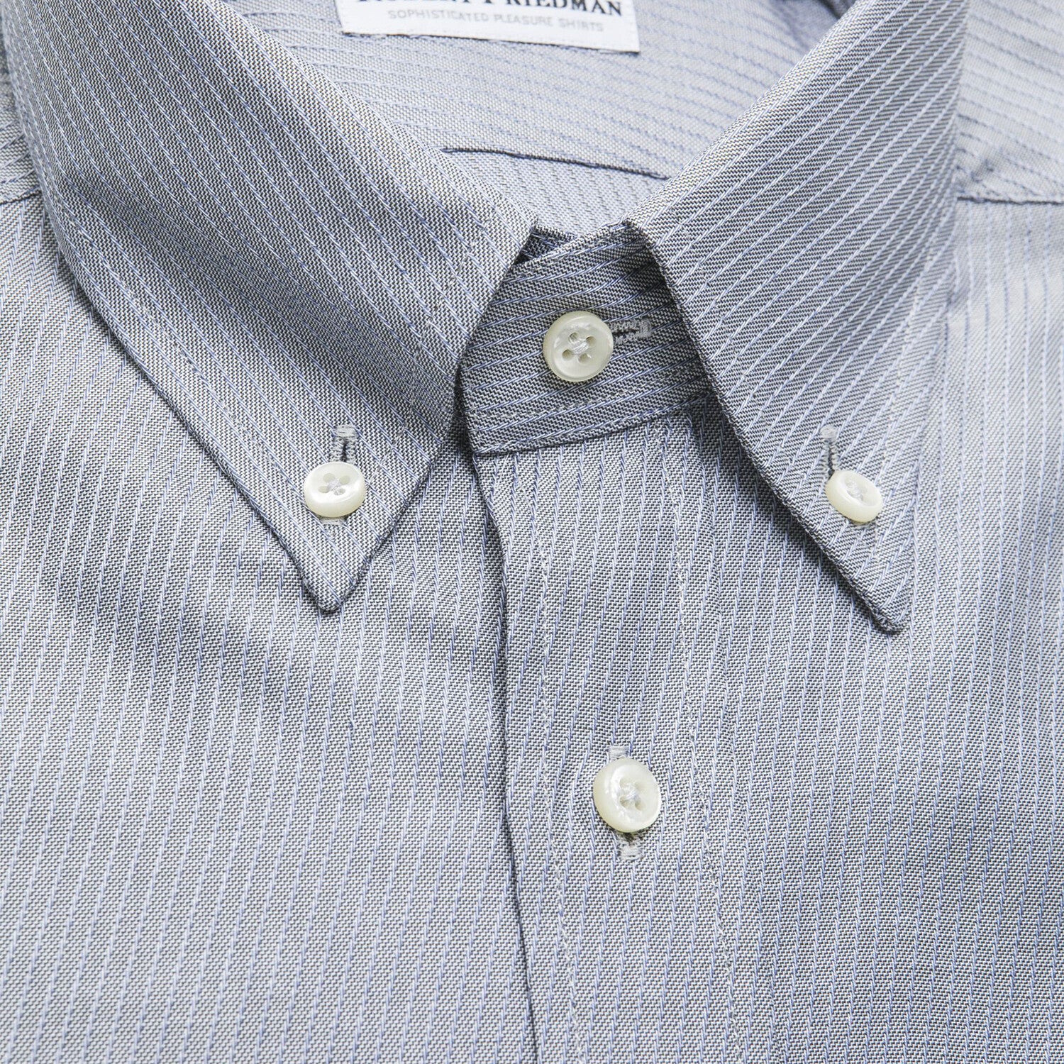 Ethan Regular Button-Down Shirt // Light Blue + Gray