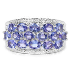 2.72 Carat Genuine Tanzanite .925 Sterling Silver Ring