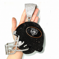 Oversized Chicago Football Helmet Pendant Necklace – Black & Orange, 6 or 8 Inch