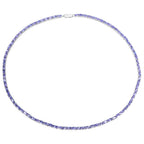 21.50 Carat Genuine Tanzanite .925 Sterling Silver Necklace