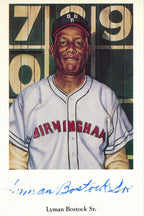 Lyman Bostock Sr. Signed Negro League - Black Barons Ron Lewis Post Card 181232