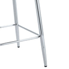 Modern Bar Chair Set Streamlined Backrest Metal Legs 2 - Black / Silver