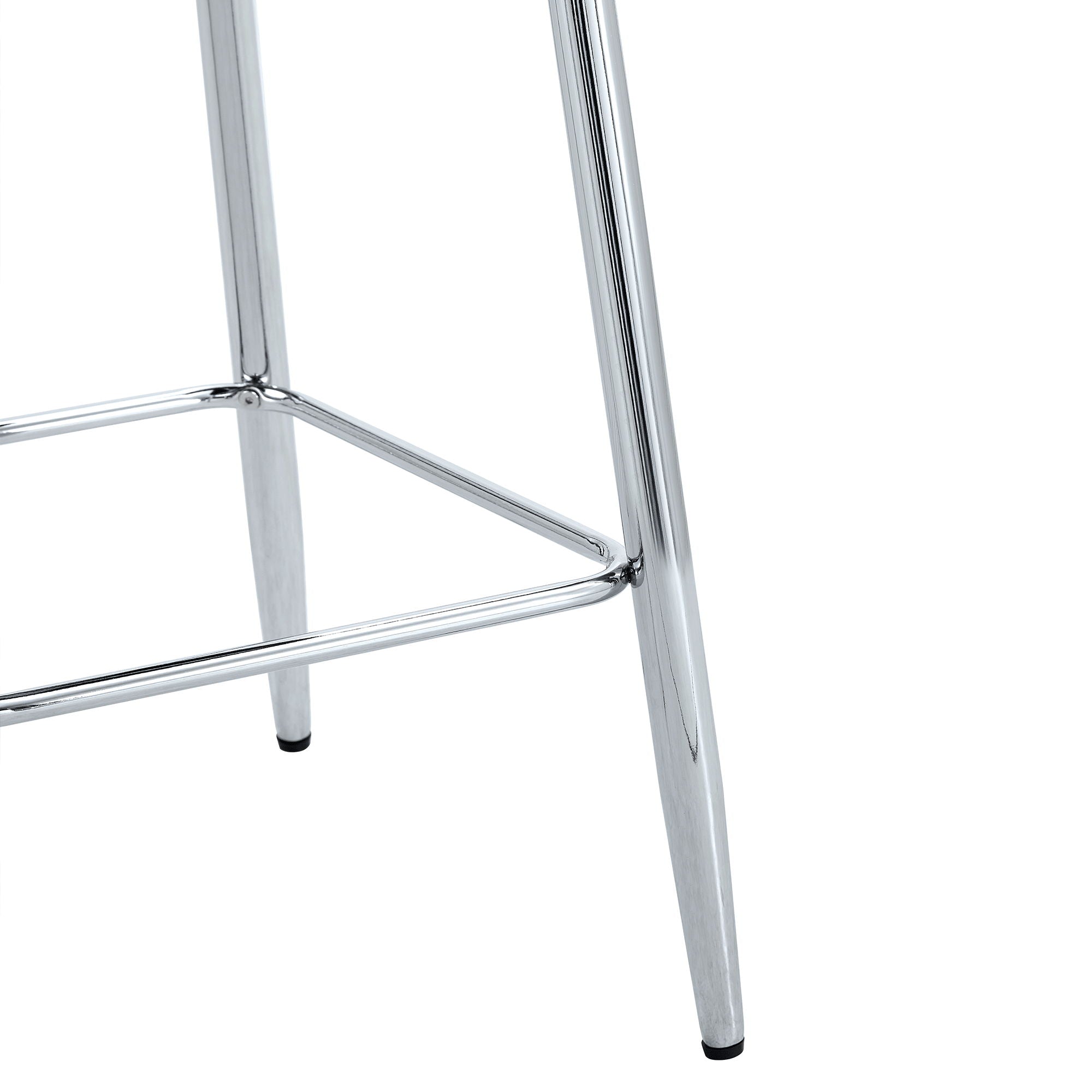 Modern Bar Chair Set Streamlined Backrest Metal Legs 2 - Black / Silver