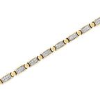 14K Yellow Gold 2 1/2 Cttw Princess-Cut Diamond Link Tennis Bracelet (H-I Color, SI2-I1 Clarity) - 7.25"