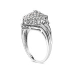 10K White Gold 1/2 Cttw Diamond Pear Shaped Cluster Ring (H-I Color, I1-I2 Clarity) - Ring Size 7