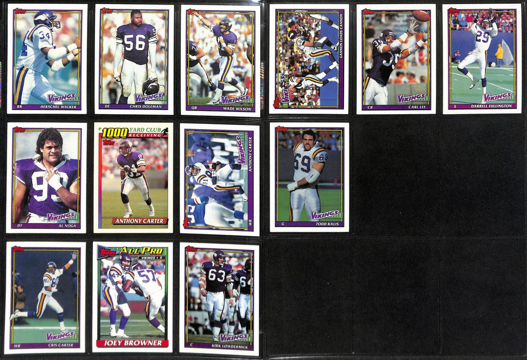 Lot of 14 Minnesota Vikings Late 80's/Early 90's Complete Team Sets 189281