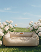 Chester & Lee | Classic Velvet Sleeper Dog Bed Beige