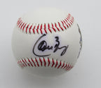 Carlos Baerga Autographed 1995 World Series Logo Baseball Indians 180070