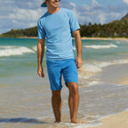 Men's Short Sleeve Crew Sun & Swim Shirt // Light Blue