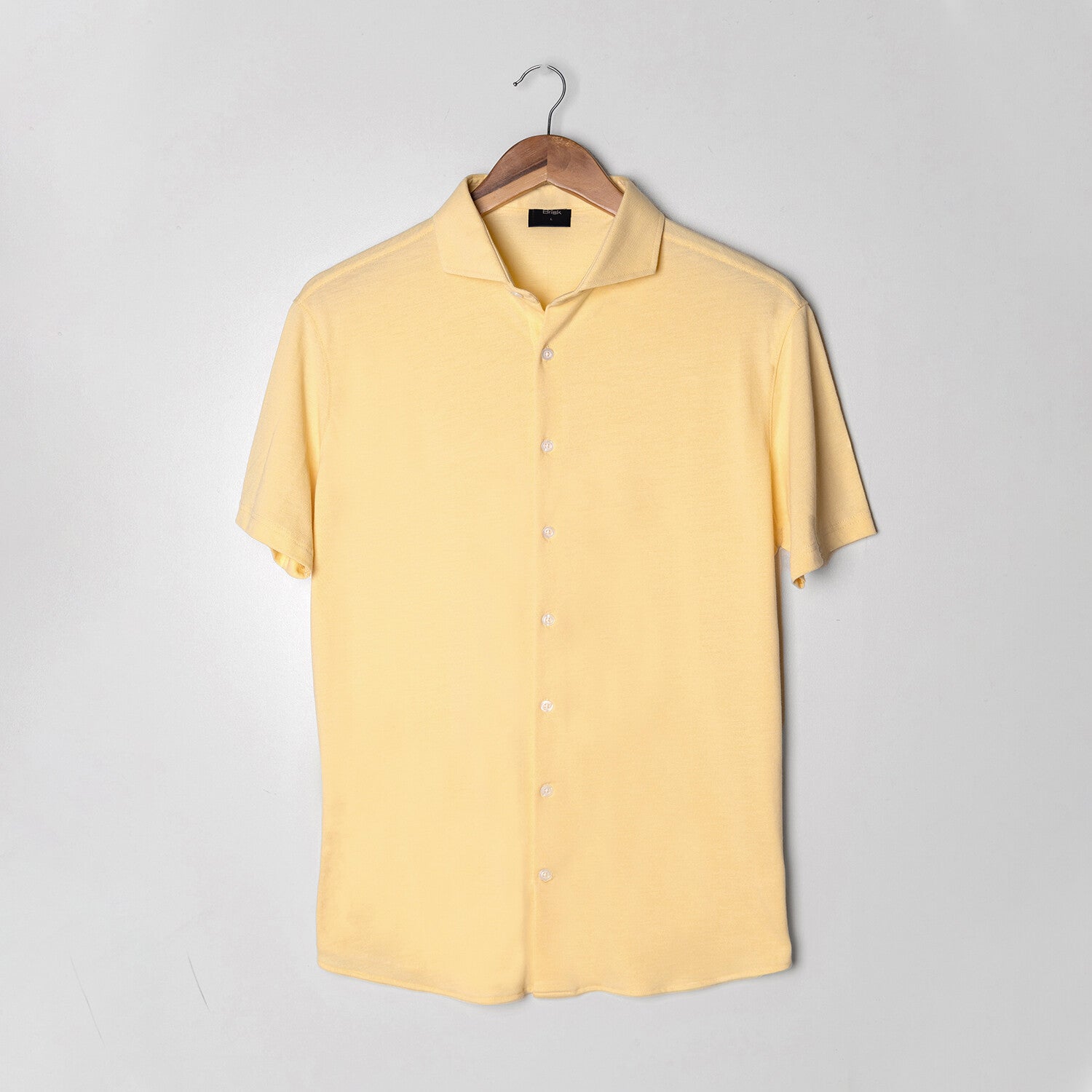 Feather Soft Piqué Button Front Shirt // Yellow