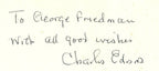 Charles Edison Signed/Auto Thomas Edison Media Awards Program PSA/DNA 192085