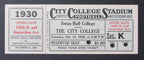 1930 Seton Hall College vs. The City College Proof Ticket 10/11/30 CC Stadium