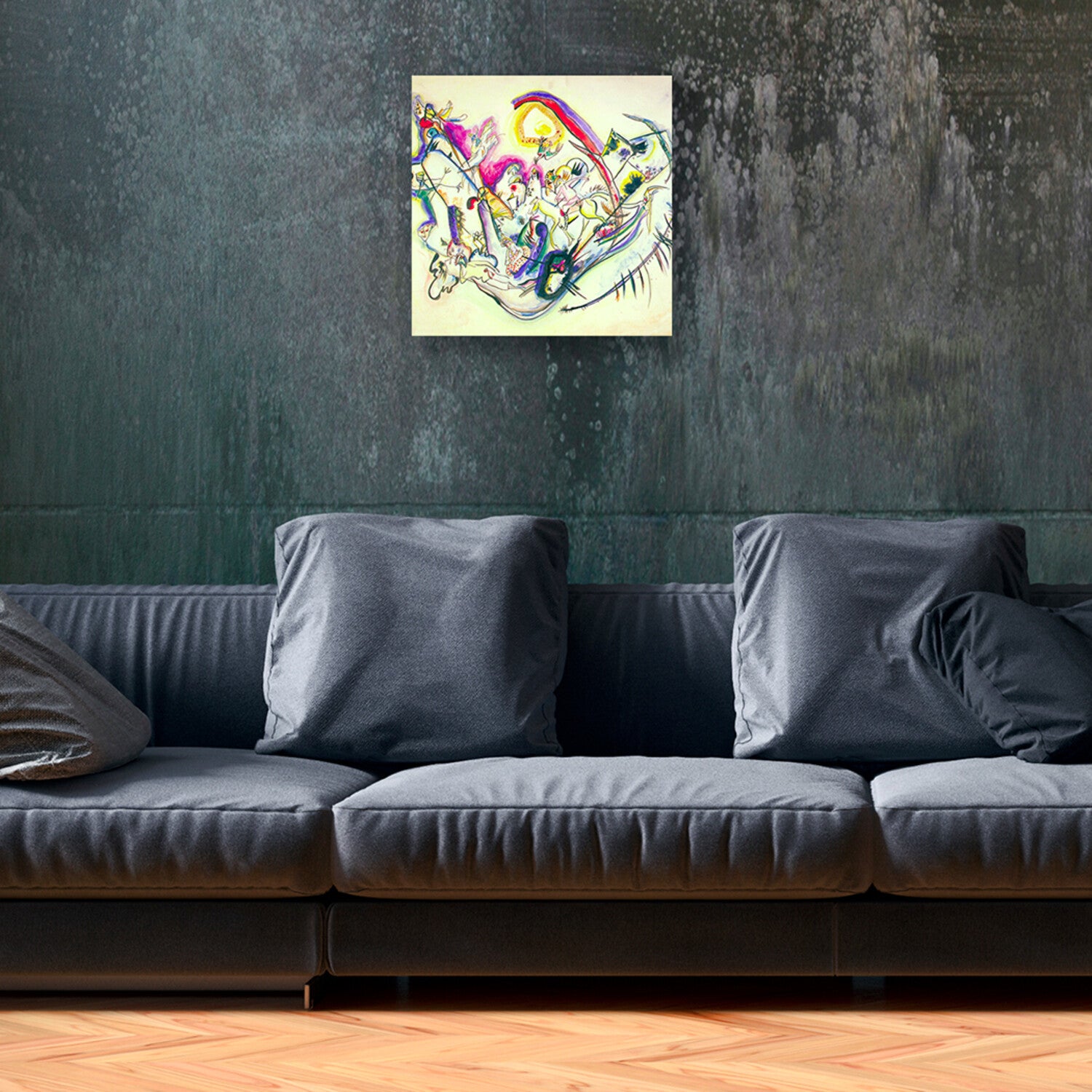 Kandinsky Series Glass Print // Horseriding Abstract