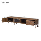 Doors TV Stand For TVs Up To 85", With Storage Cabinets - Natural