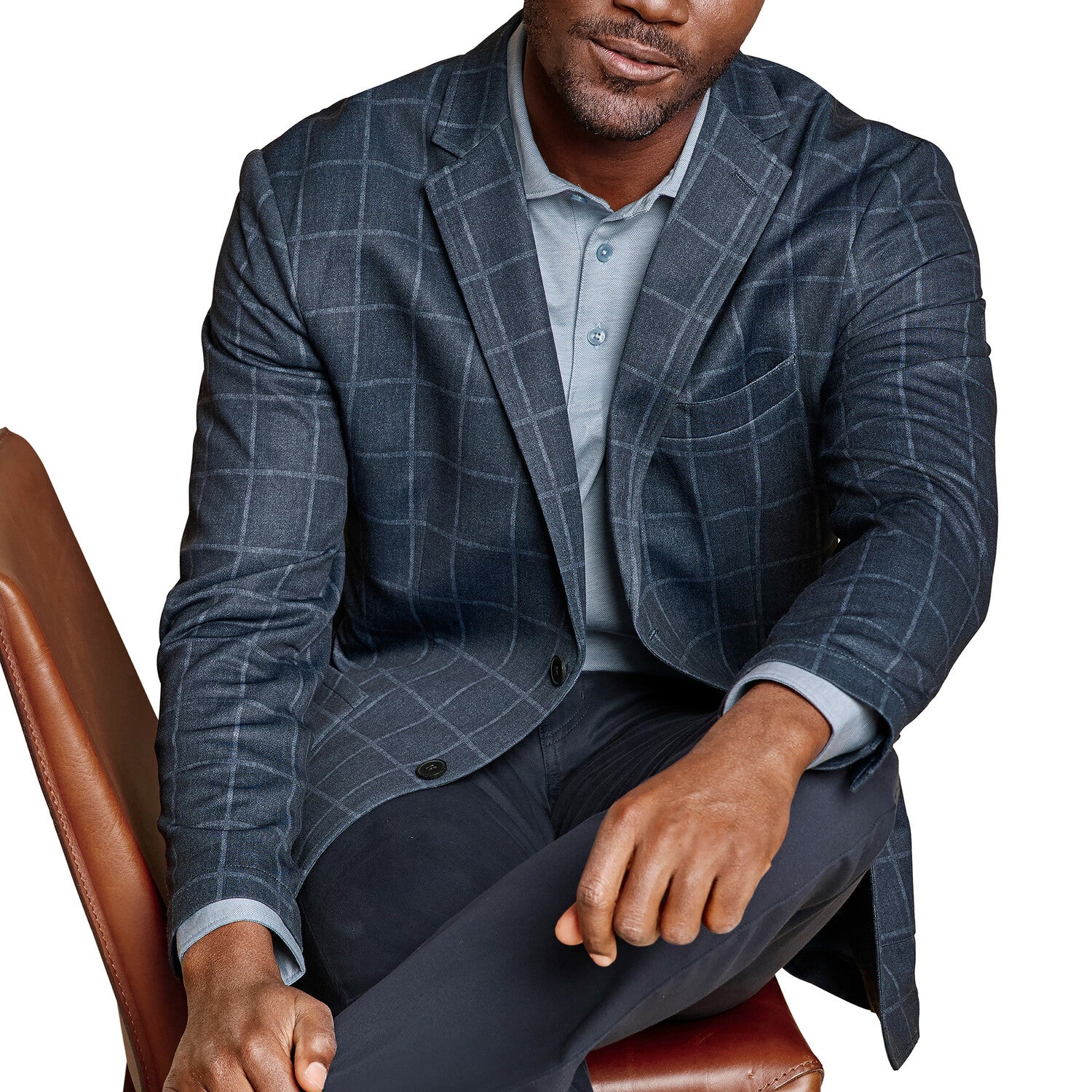 XC Flex Pinnacle Knit Blazer // Navy Plaid