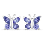 0.96 Carat Genuine Tanzanite .925 Sterling Silver Earrings