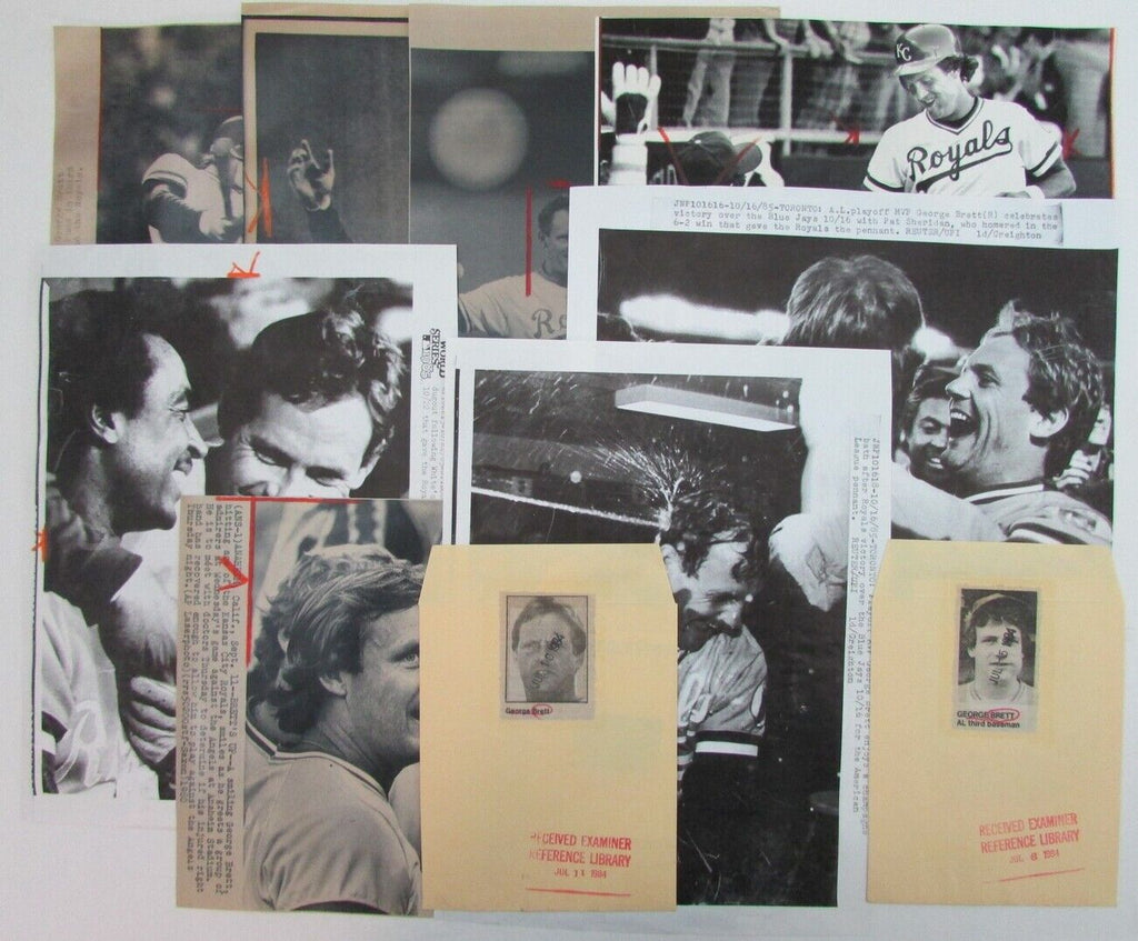 Lot of 10 George Brett Kansas City Royals 1980's-90's News Wire Photos 157374