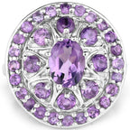 2.67 Carat Genuine Amethyst .925 Sterling Silver Ring