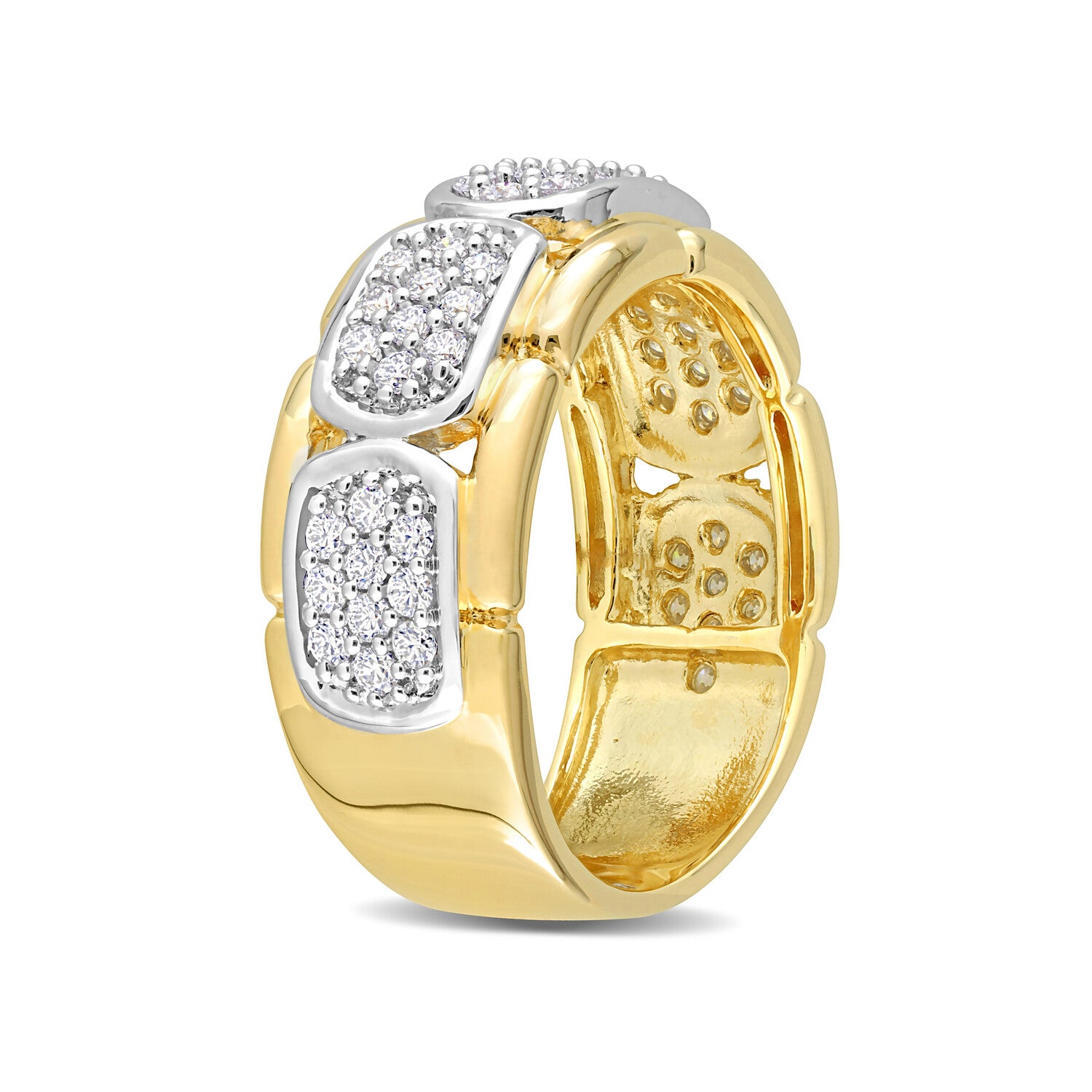 0.84 DEW Moissanite Station Eternity Ring // Sterling Silver