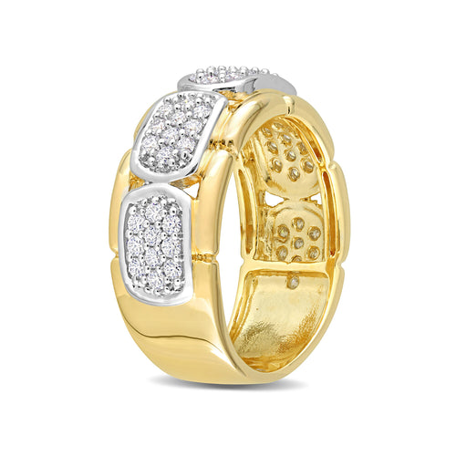 0.84 DEW Moissanite Station Eternity Ring // Sterling Silver