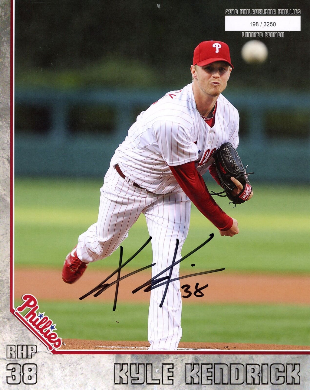 Kyle Kendrick Autographed 2010 8x10 Phillies Phan Photo