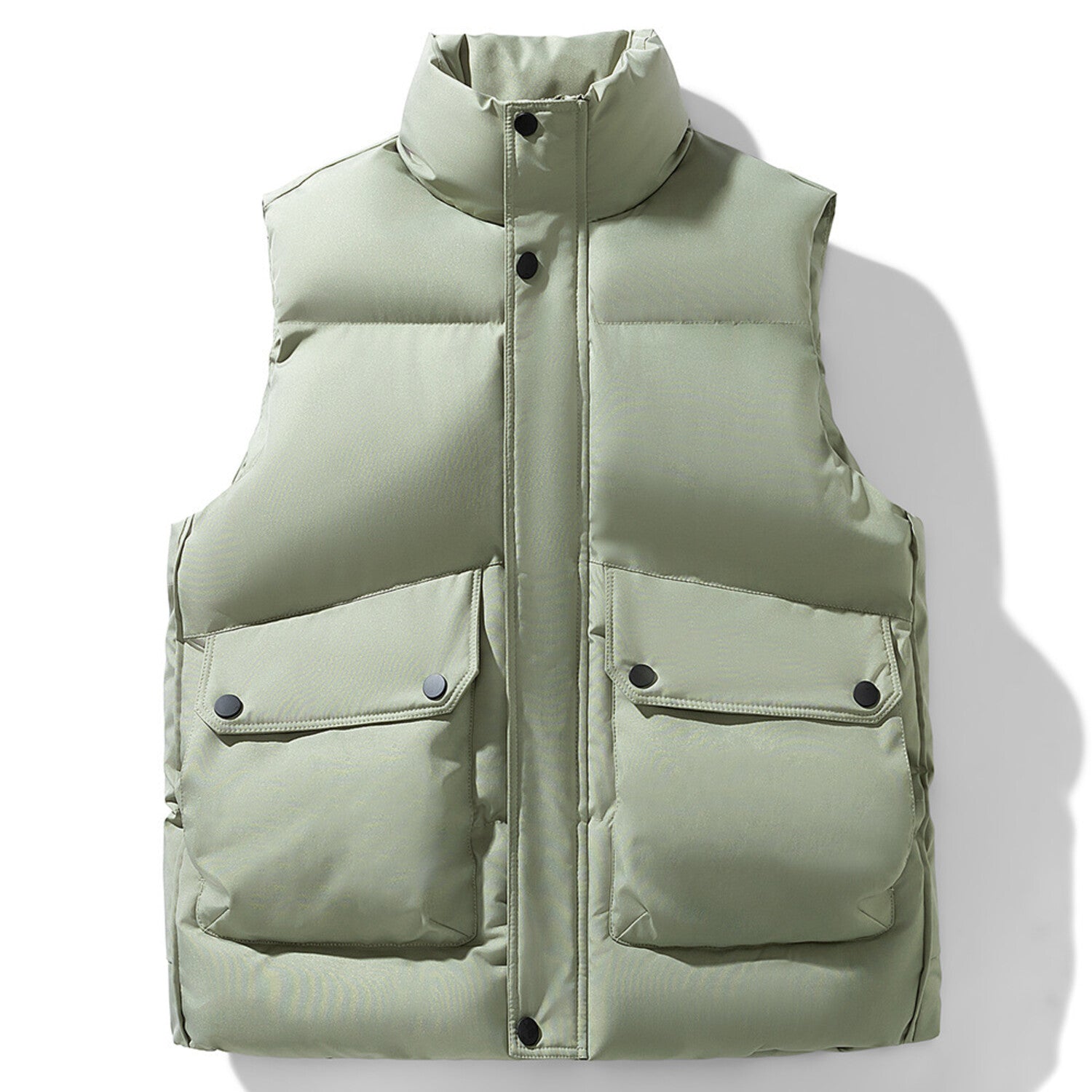 High Neck Puffer Jacket // Light Green
