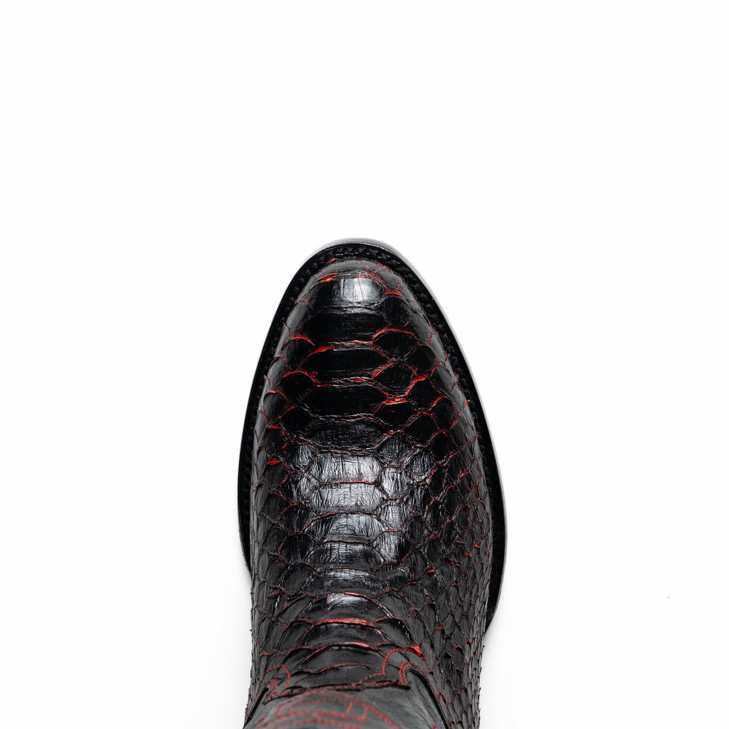 Western Collection Kansas // Python Leather Cowboy Boot // Black Cherry