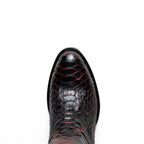 Western Collection Kansas // Python Leather Cowboy Boot // Black Cherry
