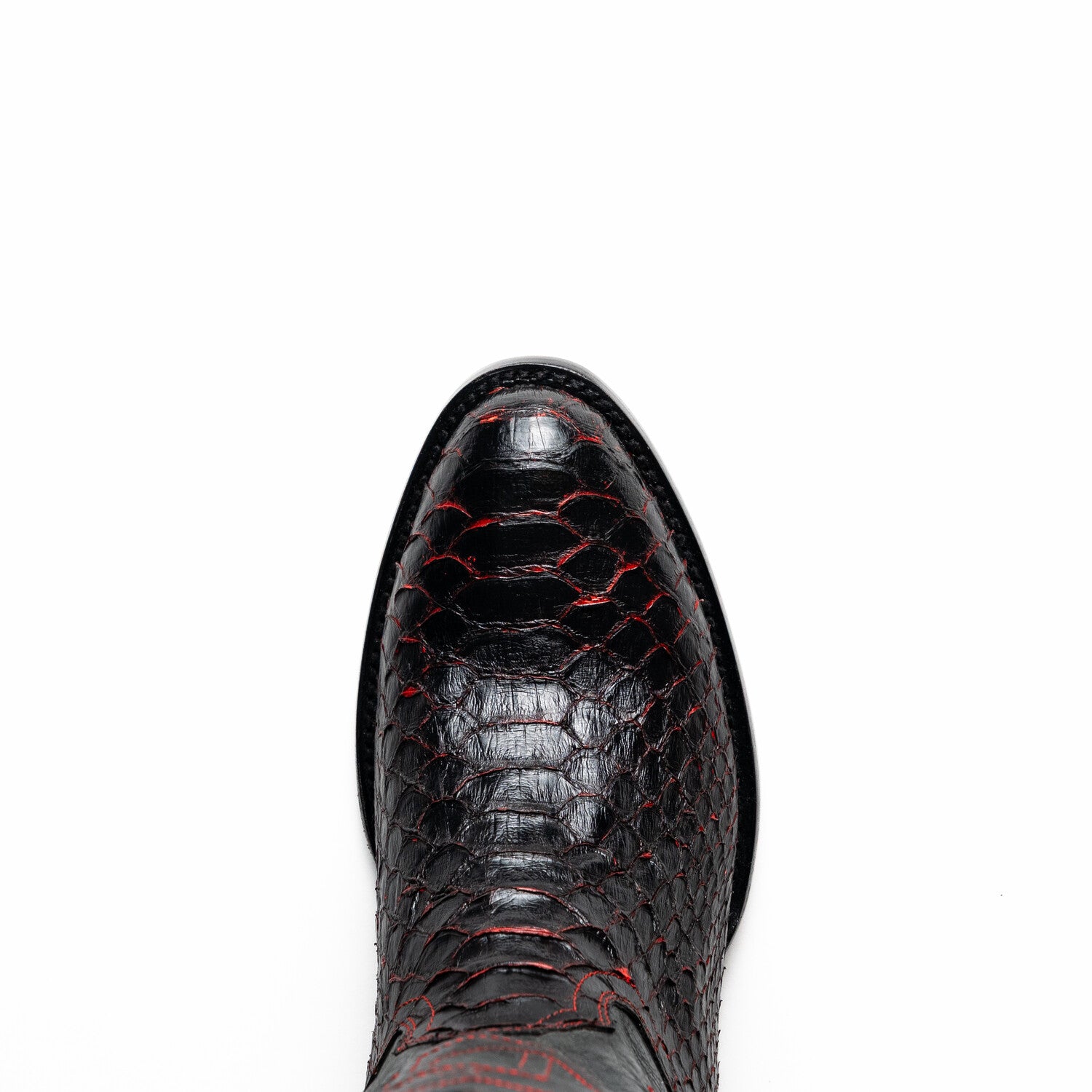 Western Collection Kansas // Python Leather Cowboy Boot // Black Cherry