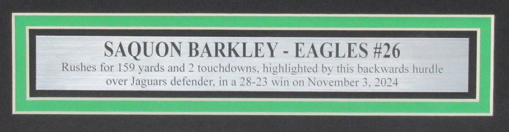 Saquon Barkley Unsigned "The Leap" 16x20 Photo Philadelphia Eagles Framed 193271