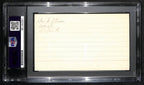 Hank Stram HOF Signed/Auto 3x5 Index Card New Orleans Saints PSA/DNA 187476