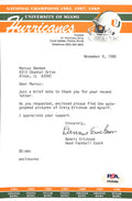 Dennis Erickson CFB HOF Signed TLS Letter University of Miami PSA/DNA 185111