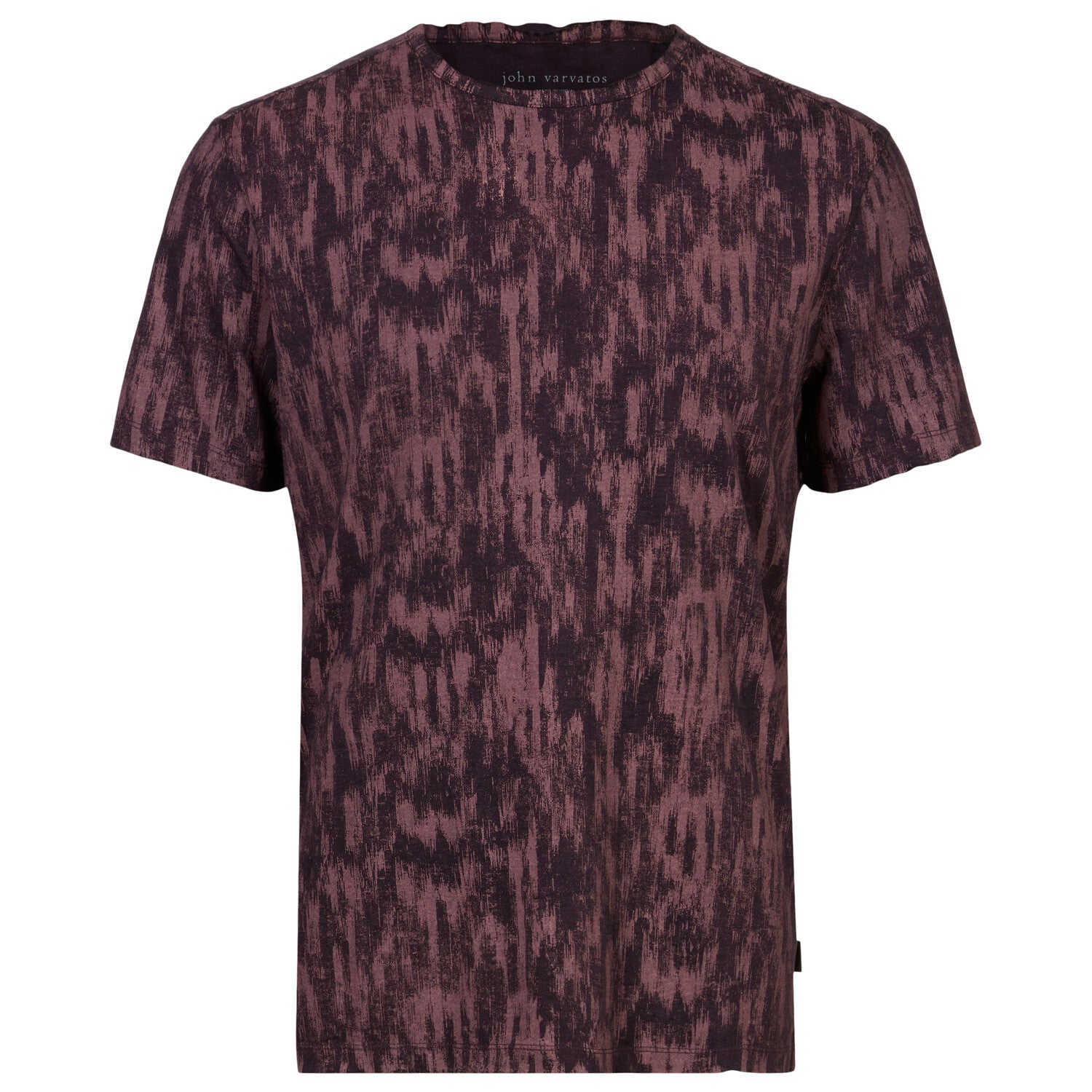 Ramsey // Short Sleeve Ikat Burnout Crew Knit Tee // Dry Fig