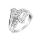 10K White Gold 1/2 cttw Diamond Cluster Ring (H-I Clarity, I2-I3 Color) - Size 6