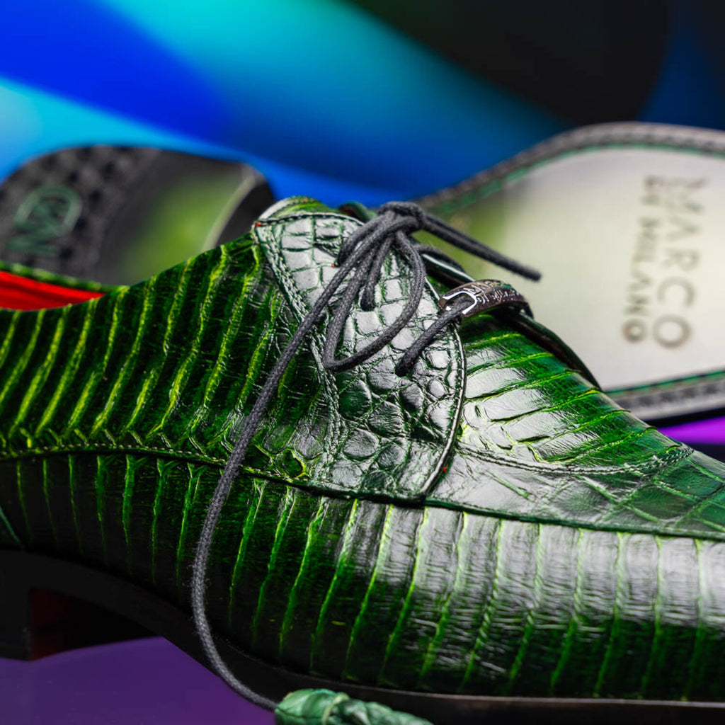 Moncalieri // Alligator + Cobra Skin Leather Oxfords // Green