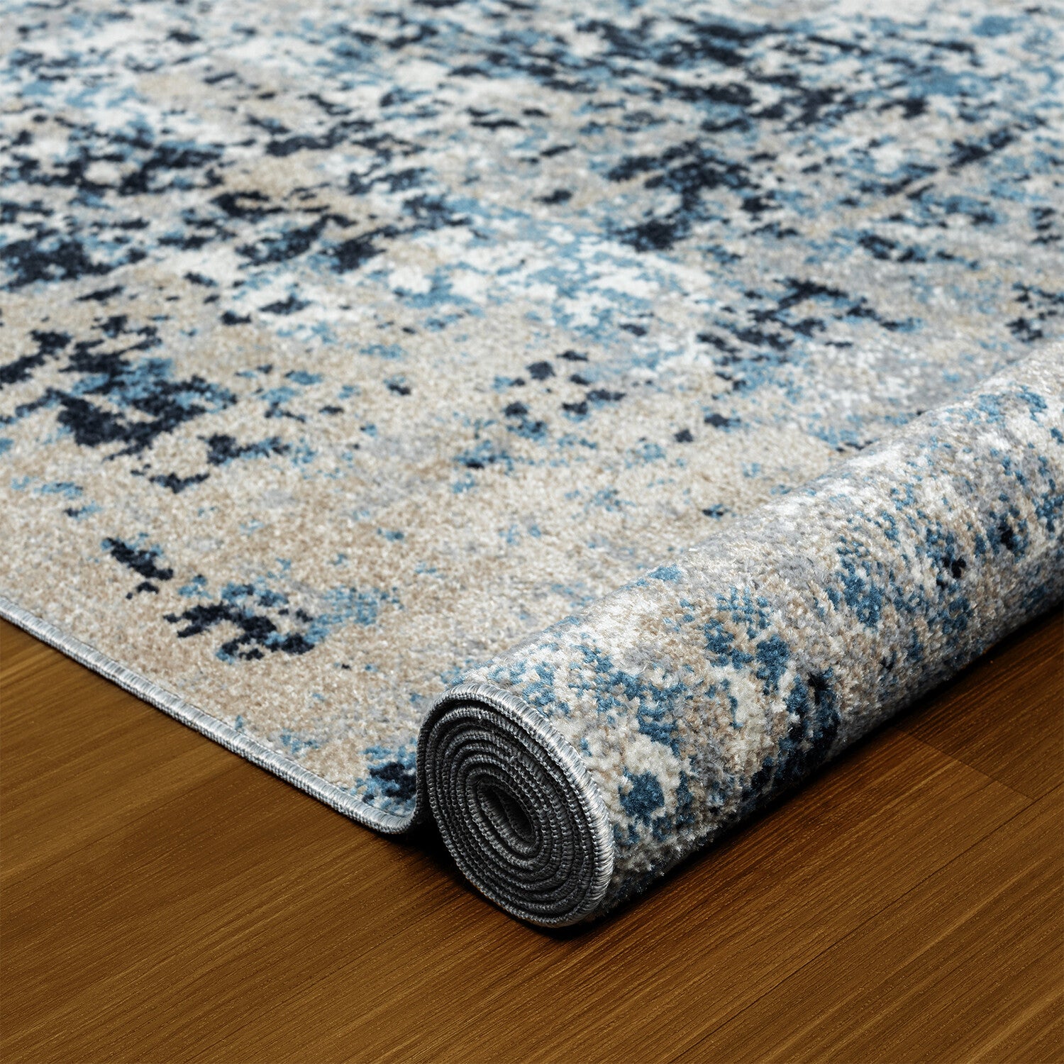 Sevita Distressed Abstract // Blue + Beige